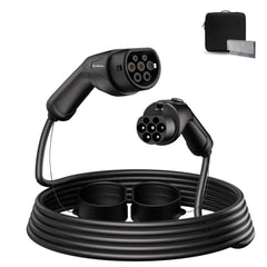 Predlžovací kábel Coolladen Type2 pre nabíjanie elektromobilov s výkonom 3,5 kW, 7 kW, 11 kW, 22 kW, 7 m, s kabelkou