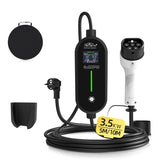 Prenosná nabíjačka EV Coolladen 3,6 kW - Type 2 na Schuko zástrčku, nastaviteľná 16A - inteligentná riadiaca jednotka s LED displejom a plánovaným nabíjaním