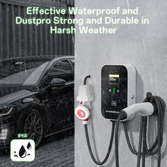 Domáca nabíjacia stanica typu 2 22 kW alebo 11 kW, nástenná nabíjacia stanica, 5 m nabíjací kábel s držiakom nabíjačky, 3-fázová zástrčka CEE pre všetky elektromobily a plug-in hybridy