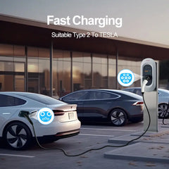 Coolladen 3.5kw ~ 22kw typ 2 na nabíjačku tesla ev 5m phev ev nabíjací kábel, kompatibilný s elektrickým automobilom tesla