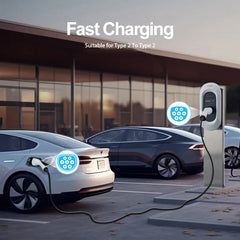 Coolladen typ 2 na typ 2 nabíjací kábel pre elektrický automobil 3.5kw ~ 11kw/16 ~ 32a 5m 3-fázová nabíjačka ev s prenosným vreckom, kompatibilná s akýmkoľvek elektrickým autom