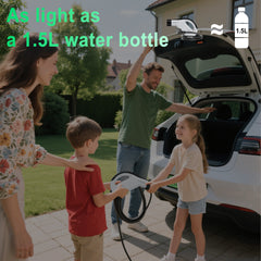 Prenosná nabíjačka pre elektromobily typu 2, nabíjací kábel 3,5 kW 16 A, zástrčka CEE, inteligentné ovládanie cez aplikáciu, nastaviteľný prúd, vodotesná, kábel 3 m/5 m/10 m – kompatibilná so všetkými elektromobilmi modelov Y / 3 / S/X, ID.4, ID.5, i4