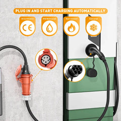 Zástrčka typu 2 do zásuvky cee16a, adaptér pre nabíjačku 11kw ev na čerpanie napájania z nabíjacej stanice