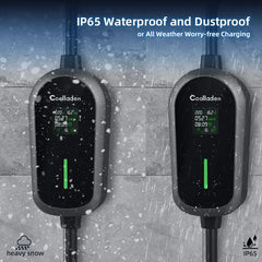 Coolladen 7.4KW Prenosná nabíjačka EV 1-fázová 32A Typ 2 nabíjačka pre elektrické vozidlá, 8H plánované nabíjanie,4 úrovne nastaviteľného prúdu nabíjacia stanica s CEE zástrčkou