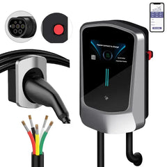 Coolladen EV 11kW nástenná nabíjacia stanica Wallbox typ 2 so smart aplikáciou , 16A domáca nabíjacia stanica,5m EV vysokoprúdový rýchlonabíjací kábel