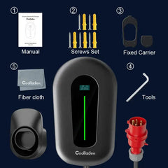 Coolladen 11kW Wallbox Smart App Typ2 EV nabíjačka 400V 16A, nastaviteľná prúdová domáca EV nabíjacia stanica pre elektrické vozidlá EVSE