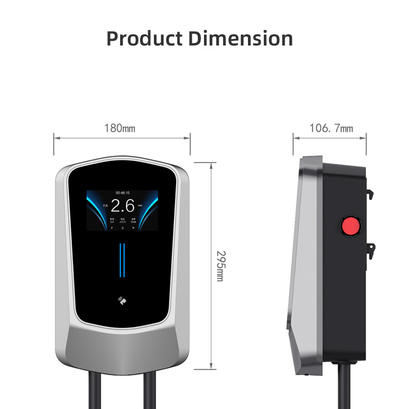 Chladnička EV nabíjačka Smart APP s 16A Typ 2 11kW domová nabíjacia stanica 400V CE & TÜV wallbox 5m nabíjací kábel s držiakom nabíjačky ovládanie aplikáciou CEE 3-fázová zástrčka pre všetky EV a PHEV