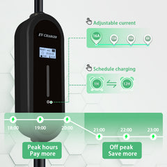 Prenosná nabíjačka EV Coolladen 3,6 kW | Type 2 na zástrčku Schuko | Nastaviteľný prúd 16 A | Nabíjanie s oneskorením 1–12 h | kábel 5 m/10 m