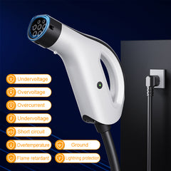 Handheld portable all-in-one machine/charging station 3.5kw [| 3/7/10m | 6-16a] nabíjací kábel schuko16a ev nabíjačka pre model y/3, id.3/4/5, mg4, ex30, e-up, e-tron, zoe a iné ev