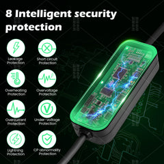 Coolladen 3.5kW Prenosný EV Nabíjač | 16A Schuko na Type 2 Mobilný Wallbox | Nastaviteľný Prúd | Presné 1-12H Časované Nabíjanie & Odloženie