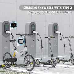 Adaptér typu 2 na zástrčku Schuko Electric Car Charger, 16 A, 0,5/4 m. Jednoduché nabíjanie na nabíjacích staniciach / nástenných boxoch, Použitie 230 V nabíjačiek pre E-Bike, E-Scooter, Motocykel, IP55