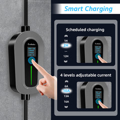 Colladen nabíjací kábel typ 2 CEE zástrčka 11 kW [3-fázový|5/10m|6-16A] s nastaviteľným nabíjacím výkonom, nabíjacou stanicou a EV nabíjačkou pre ID.3/4/5, e-up, e-tron, Zoe a ostatné EV